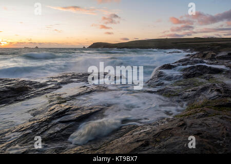 Booby's Bay near Padstow in North Cornwall. Stock Photo