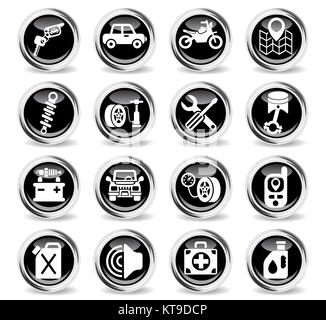 car shop icon set Stock Photo