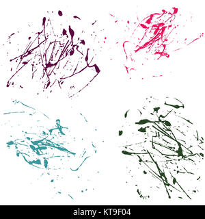 Vector splatter paint abstract on white background set hand draw Stock Photo