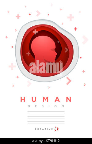 Red human head design template