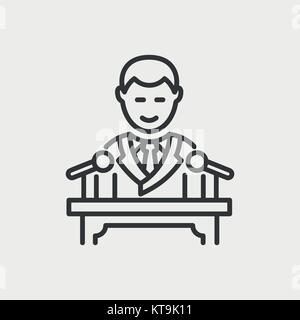 President - line design single isolated icon Stock Vector