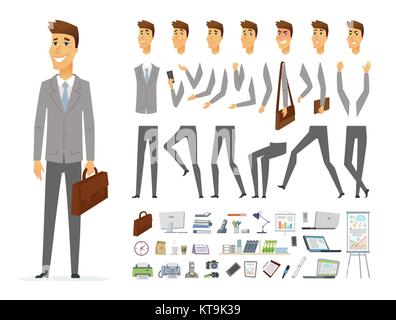 Businessman - vector cartoon people character constructor Stock Vector