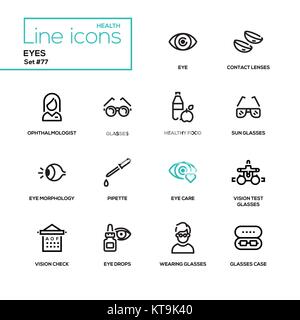 Eyes - line design icons set Stock Vector
