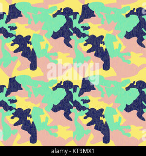 Camouflage pattern background seamless vector illustration. Clas Stock Photo