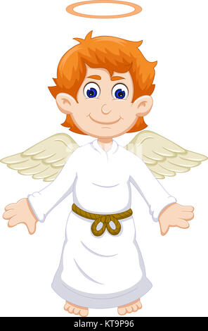cute angel cartoon flying Stock Photo
