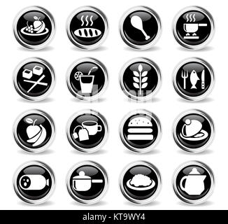 food and kitchen icon set Stock Photo