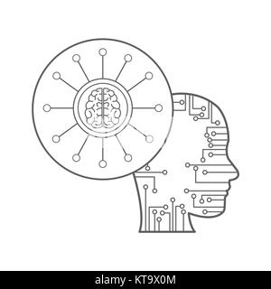 Artificial intelligence icons Stock Vector