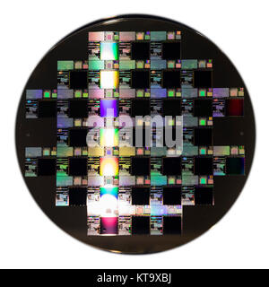 a Semiconductor wafer disk ; close up Stock Photo