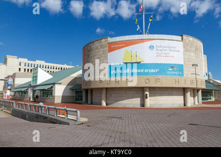 Independence Seaport Museum at Penn's Landing Marina, Philadelphia, Pennsylvania, United States. Stock Photo