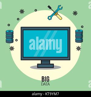 Big data technology Stock Vector