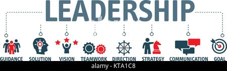 Leadership concept vector illustration with icons Stock Vector