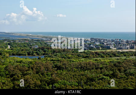 NC01132-00...NORTH CAROLINA - View north of Buxton and Hatteras Island from the Oberservation Deck of the Cape Hatteras Light in Cape Hatteras Nationa Stock Photo