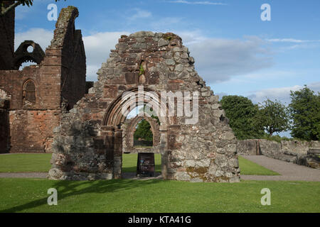 Ruins of Abbey of Dulce Cor or Sweetheart Abbey former Cistercian Monastery New Abbey Scotland Stock Photo