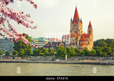 Church Heiliger Franz of Assisi in Vienna Stock Photo