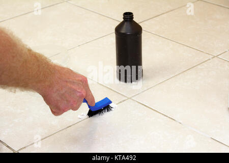 Cleaning Floor Grout with Baking Soda