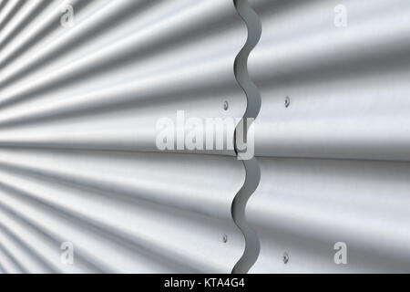 corrugated sheets made of sheet steel as facade cladding,striking background picture Stock Photo