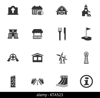 Infrastucture of the city icons set Stock Photo