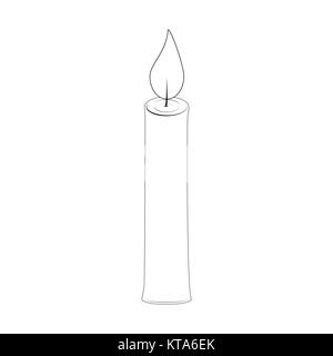 christmas candle outline for christmas design isolated on white Stock ...