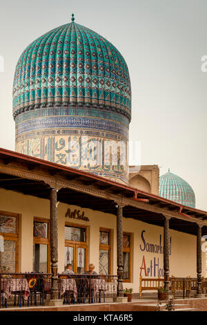 The Art Cafe Next To The Bibi Khanym Mosque, Samarkand, Uzbekistan Stock Photo