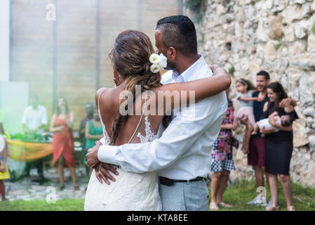 wedding couple embraced in love Stock Photo