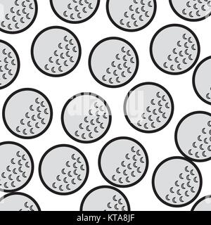 golf club ball sport object play seamless pattern vector illustration Stock Vector