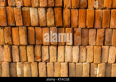 red brick wall old red and orange Stock Photo