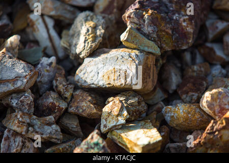 Colored rocks texture ore coal macro beautiful Stock Photo