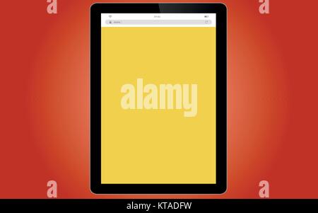 Tablet and Browser on the Screen Stock Vector