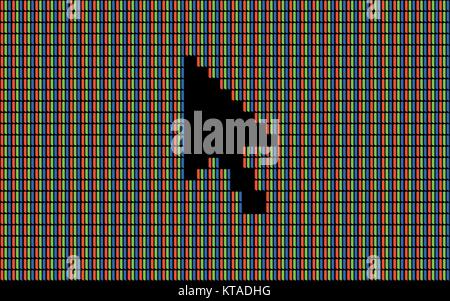 RGB Led Diodes of Computer Screen with Cursor Stock Vector