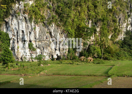 Elephant Cave Mountain at at Tapul near Puerto Princesa, Palawan is make of karst limestone. Stock Photo