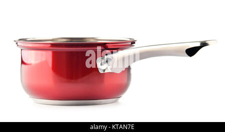 Steel pot isolated on white background Stock Photo