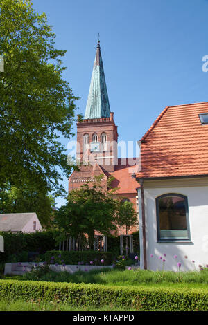 Church of Saint Mary at the center of Bergen, Ruegen island, Mecklenburg-Western Pomerania, Baltic Sea, Germany, Europe Stock Photo