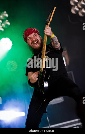 The Swedish grindcore band Nasum performs a live concert at the Danish music festival Roskilde Festival 2012. Denmark, 08/07 2012. Stock Photo