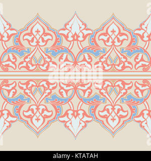 Vector ornate seamless border in Eastern style. Stock Photo