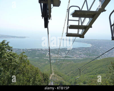 The funicular in mountains Stock Photo