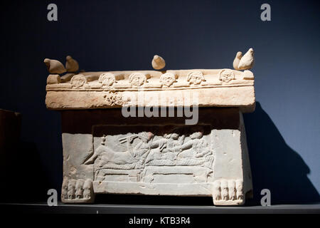 Sarcophagus of Chiusi, Tuscany. 5th century B.C Stock Photo