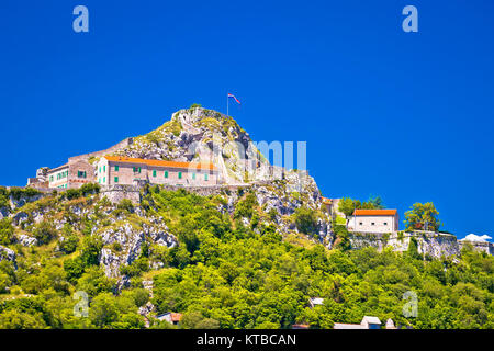 Old town Knin on rock peak Stock Photo