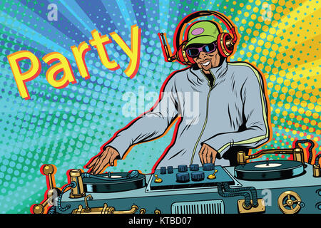 DJ boy party mix music Stock Photo