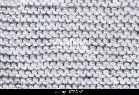 Background large knitted woolen threads of gray Stock Photo