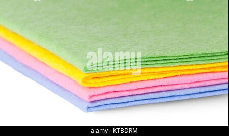 Closeup multicolored cleaning cloths Stock Photo