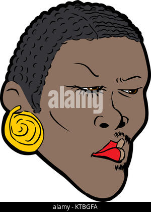 Black man with makeup on half face Stock Photo