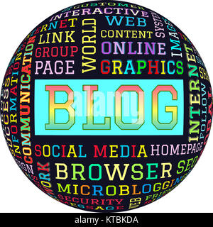 Blog concept illustration design. pen and notepad paper Stock Photo - Alamy