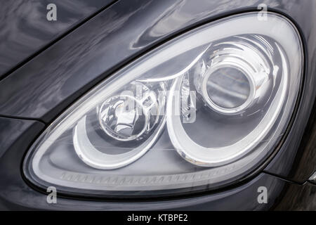 Headlight of modern prestigious car closeup Stock Photo