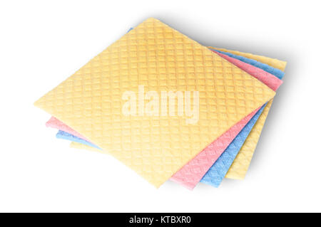 On top multicolored sponges for dishwashing Stock Photo