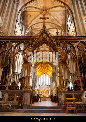 Rood screen, Worcester Cathedral Stock Photo