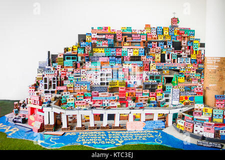 RIO DE JANEIRO, BRAZIL - APRIL 26, 2015: Model of Favela  in Rio de Janeiro on April 26, 2015, Brazil. Stock Photo