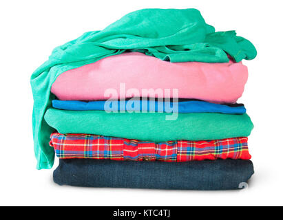 Stacked And Crumpled Clothes Stock Photo