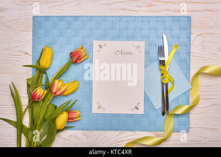 Easter table setting. Stock Photo