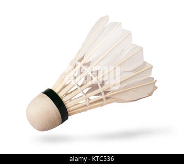 Flying feather shuttlecocks Stock Photo