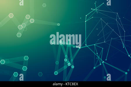 Abstract polygonal space low poly dark background, 3d rendering Stock Photo